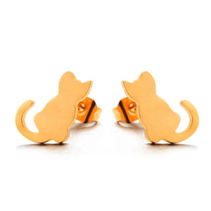 Mini Barn Cat Stud Earrings Female
