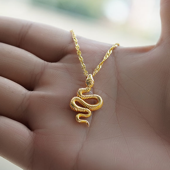 Garden Snake Pendant Necklace For Women
